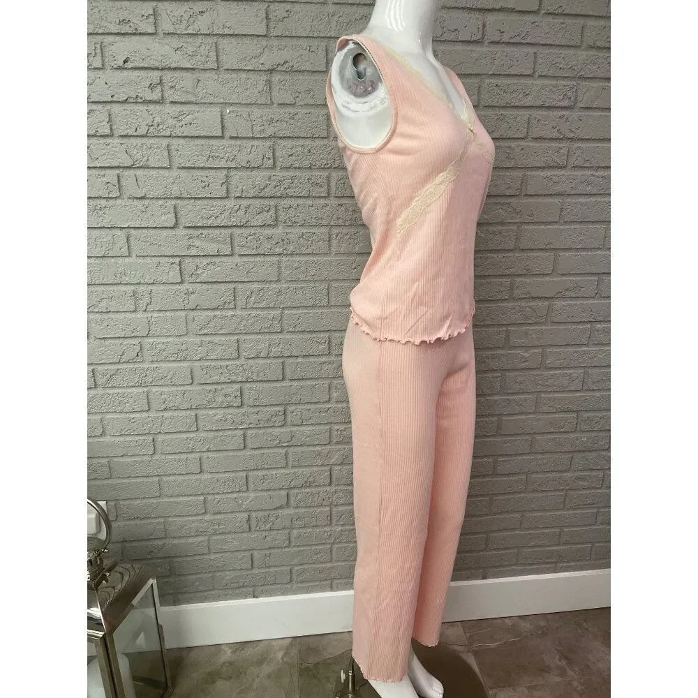 Dockers Women's Pink Lounge / Sleepwear 2 Pcs Cami Pant Set Size L